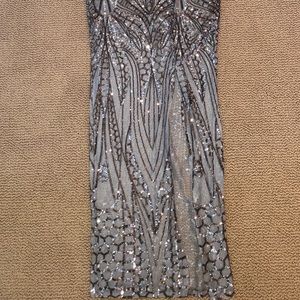 fiona high slit formal sequin dress